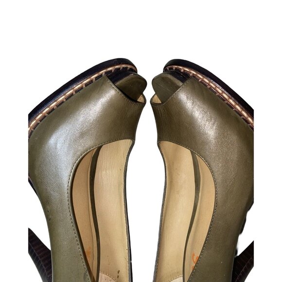 Michael Kors Peep Toe Leather Stiletto Heels - Size 8 - Picture 11 of 13